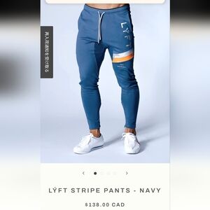 LÝFT Striped Pants - Blue Japanese size Large Fits US S/M